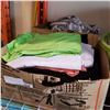 Image 2 : 2 BOXES OF FABRIC AND BASKET