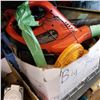Image 2 : HAZARD LIGHTS, BLACK AND DECKER BLOWER, AND ELECTRIC CHAINSAW AND IRON PIPE FITTINGS