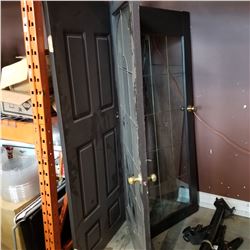 2 GLASS DOORS AND WOOD DOOR