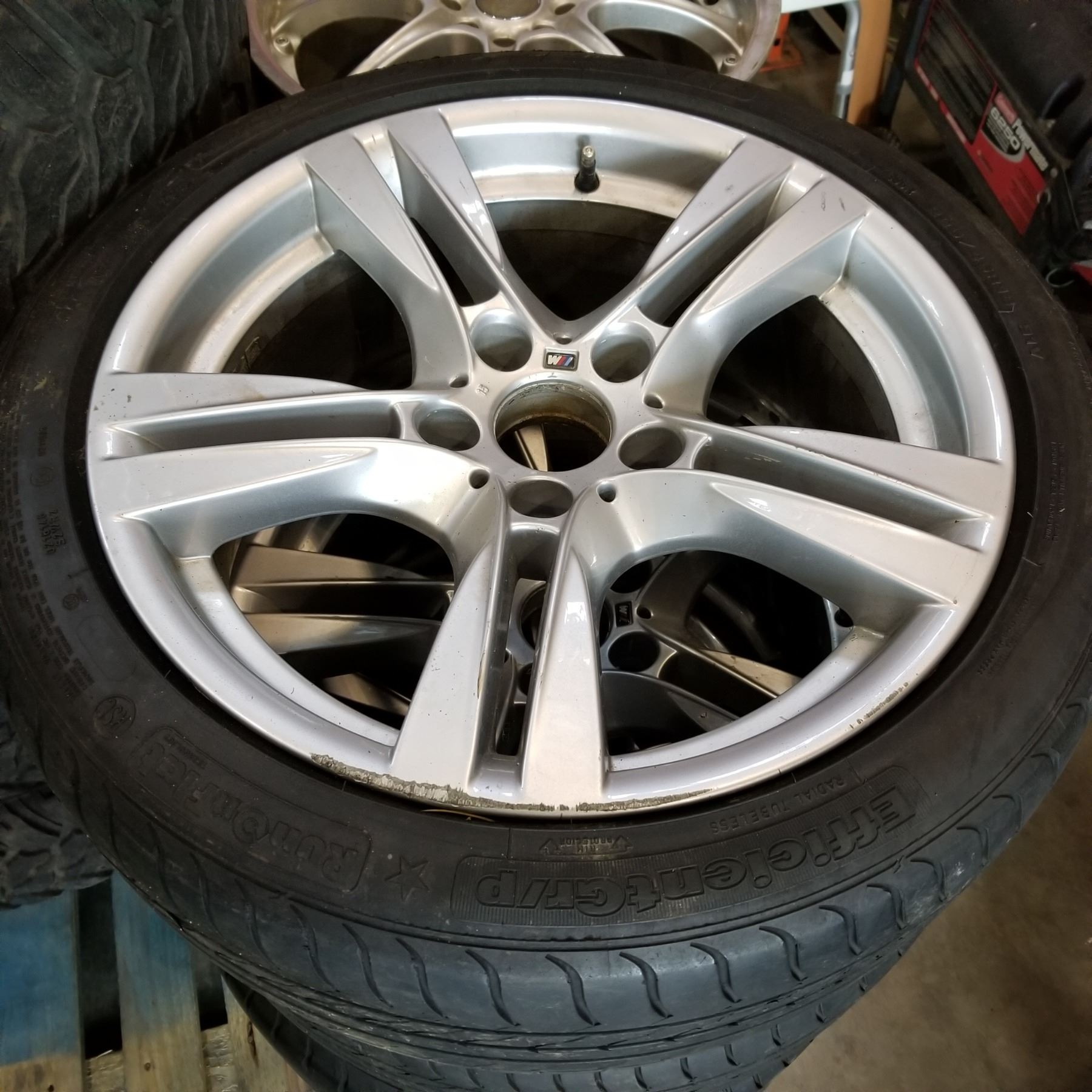 SET OF 4 GOODYEAR 225/ 45 R18 TIRES ON BMW RIMS