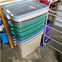 7 RUBBER MATE TOTES AND LIDS