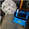Image 1 : JANITOR BUCKET, WRINGER, AND INDUSTRIAL FAN