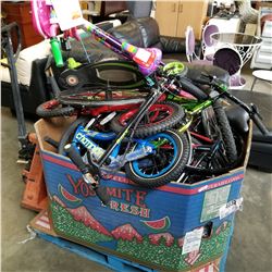 PALLET OF RETURNED BIKES AND PARTS
