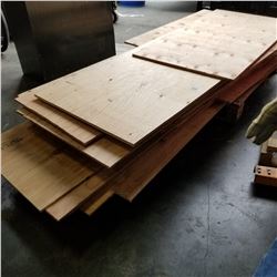 LARGE LOT OF PLYWOOD 3-7FT LONG