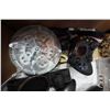 Image 3 : BELT BUCKLES, GAS MASK, CLOCK, XBOX CONTROLLERS, AND LUANGO FIGURE