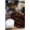 Image 3 : LOT OF BAKE WARE, MILK GLASS, PURPLE PYREX DISH, AND SILVER PLATED TRAY