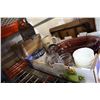 Image 5 : LOT OF BAKE WARE, MILK GLASS, PURPLE PYREX DISH, AND SILVER PLATED TRAY