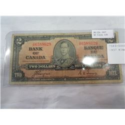 1937 KING GEORGE 2 DOLLAR BILL