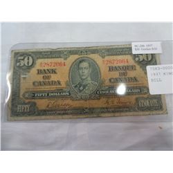 1937 KING GEORGE 50 DOLLAR BILL