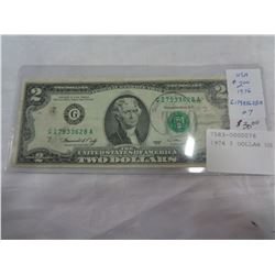 1976 2 DOLLAR US BILL