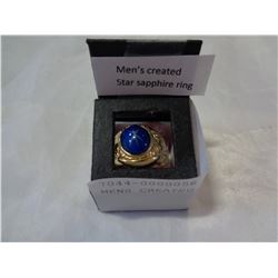 MENS CREATED STAR SAPHIRE RING