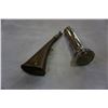 Image 1 : VINTAGE BRASS HORN AND METAL FLASHLIGHT