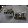 Image 1 : JAR OF COLLECTIBLE PINS AND BAG OF JEWELLRY