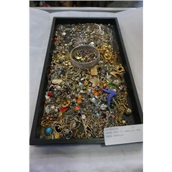 LARGE TRAY OF JEWELLRY AND THREE BANGLES