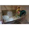 Image 1 : ROOSTER TEAPOT, WINE GLASSES, DECANTER, AND ASHTRAY