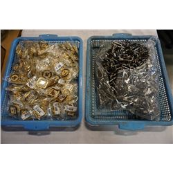 TRAY OF KEYCHAINS AND TRAY OF CLIPS