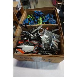 BOX OF RC HELICOPTERS AND RC DESERT SOUL CARS