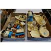 Image 1 : 2 TRAYS OF DOLL HOUSE TOYS AND KITCHEN DISH PLAYSET