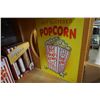 Image 4 : CERAMIC POPCORN BUCKET, SEASONING SET, AND TIN SIGN