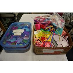 2 TOTES AND BOX OF BARBIE FURNITURE AND ACCESSORIES