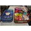 Image 1 : 2 TOTES AND BOX OF BARBIE FURNITURE AND ACCESSORIES