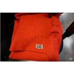 KENWOOD RED VINTAGE WOOL BLANKET