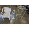 Image 1 : WICKER KIDS CHAIR AND METAL STAND AND HANGER