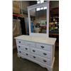 Image 1 : WHITE 7 DRAWER DRESSER W/ MIRROR
