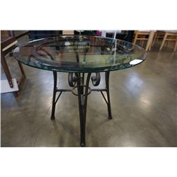 ROUND DECORATIVE GLASS TOP END TABLE