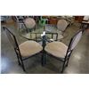 Image 1 : GLASS TOP METAL BASE KITCHEN TABLE AND 4 CHAIRS