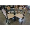 Image 2 : GLASS TOP METAL BASE KITCHEN TABLE AND 4 CHAIRS