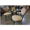 Image 4 : GLASS TOP METAL BASE KITCHEN TABLE AND 4 CHAIRS