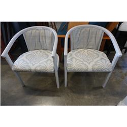 PAIR OF VINTAGE TUB CHAIRS, REUPHOLSTERED AND PAINTED