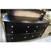 Image 1 : DARK FINISH MODER 6 DRAWER DRESSER W/ ORIGINAL PORCELAIN KNOBS