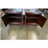 Image 2 : PAIR OF MAHOGANY GLASS TOP NIGHT STANDS