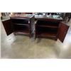 Image 4 : PAIR OF MAHOGANY GLASS TOP NIGHT STANDS