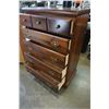Image 4 : 5 DRAWER WALNUT HIGHBOY DRESSER