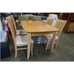 DINING TABLE W/ JACKKNIFE LEAF AND 4 CHAIRS