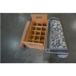 WINE CRATE, BAMBOO FLOOR MAT AND CARPET RUNNER