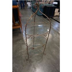 3 TIER METAL AND GLASS SHELF