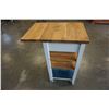 Image 1 : BUTCHER BLOCK, DROP SIDE KITCHEN CART