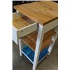 Image 3 : BUTCHER BLOCK, DROP SIDE KITCHEN CART