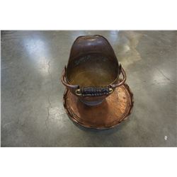COPPER PLATTER AND HANDLED BUCKET