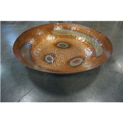 LARGE HAMMERED COPPER DECORATIVE BOWL/ CENTER PIECE