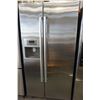 Image 1 : BOSCH STAINLESS 36 INCH SIDE BY SIDE REFRIDGERATOR WITH FREEZER, TESTED AND WORKING GUARANTEED