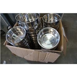 BOX OF STAINLESS BOWLS