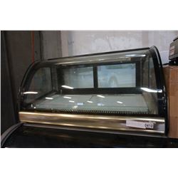 CURVED GLASS FRONT, HOT COLD WORKING COUNTERTOP DISPLAY UNIT