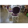 Image 3 : WHITE METAL GLASS TOP PATIO TABLE W/ 3 CHAIRS