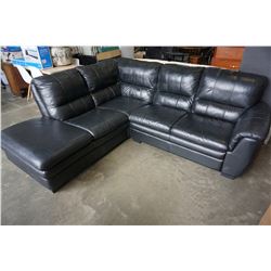 BLACK LEATHER SECTIONAL