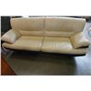 Image 1 : BEIGE AND BLACK LEATHER SOFA
